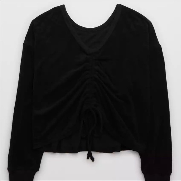 Aerie towel Terry cinch sweatshirt - Picture 3 of 7